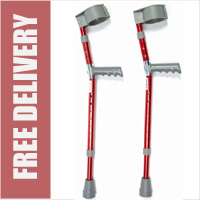 Child Aluminium Forearm Crutches - Red (Sold as pair)